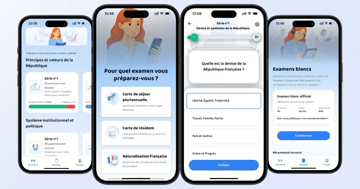 Application Alice pour préparer l'examen civique
